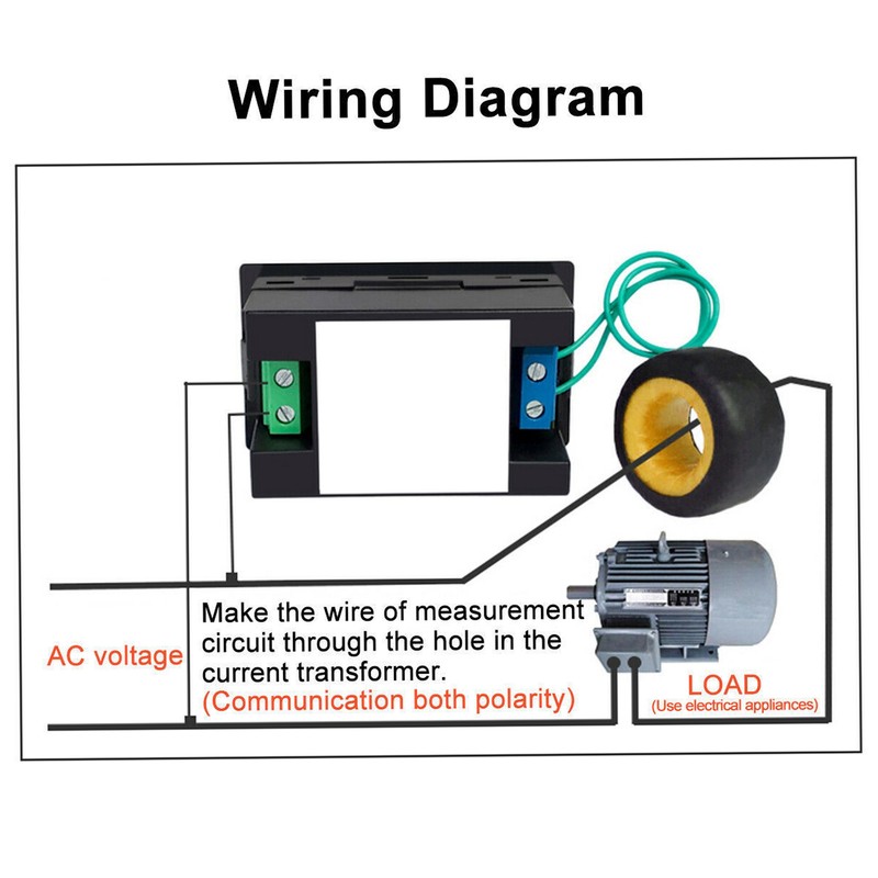 AC Meter Single Phase LCD Digital AC Panel Meter Voltage