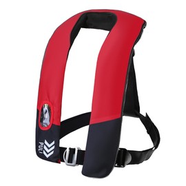 Automatic Inflatable Life Jacket Life Vest for Adults - PFD Low Profile 330lbs Capacity Highly Visible (RED)