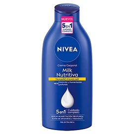 NIVEA Crema Corporal Humectante Body Milk Nutritiva (650 ml) - 48 horas de Humectación Profunda con Aceite de Almendras - Ideal para Piel Extra Seca