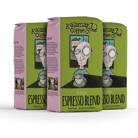 KALAMAZOO COFFEE COMPANY Espresso Blend Whole Bean Coffee - Eye Opener Espresso | 12oz Bag (3 Pack)