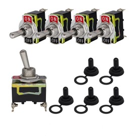 Toggle Switch/Rocker Switch,XUKEY Heavy Duty Rocker Toggle Switch 15A 250VAC / 20A 125VAC SPST, 2 Terminal Pin On/Off Switch Metal