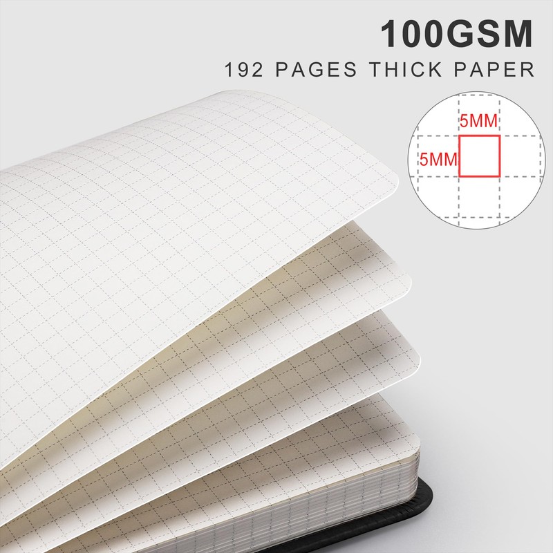 EMSHOI Graph Paper Notebook 8.5 x 11, 192 Pages Hardcover