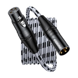 SNANSHI XLR Cables, XLR Microphone Cable 3.3 Feet, Nylon Braided, Gold-Plated, Balanced XLR Male to Female Microphone Cable for Recording, Speaker, PA System, Home Studio