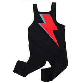 Baby Moo's Bowie Bolt Baby, Toddler & Kids Dungarees | Alternative & Funky Romper for Boys & Girls (as8, age, 6_months, 9_months)