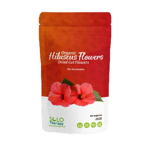 Hibiscus Dried Cut Flowers , 4 oz , Te De Jamaica , Flor De Jamaica , Hibiscus Tea , Resealable Bag , Product From Egypt , Packaged in the USA (4 oz.)