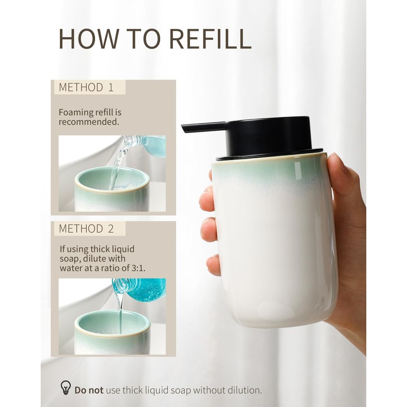BosilunLife Foam Soap Dispenser, Hand Pump Dispenser for Kitchen Sink