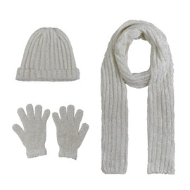 Victory Outfitters Women’s Hat, Gloves, And Scarf 3pcs Set - White