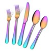 20 Piece Rainbow Silverware Set, ENLOY Colorful Stainless Steel Flatware