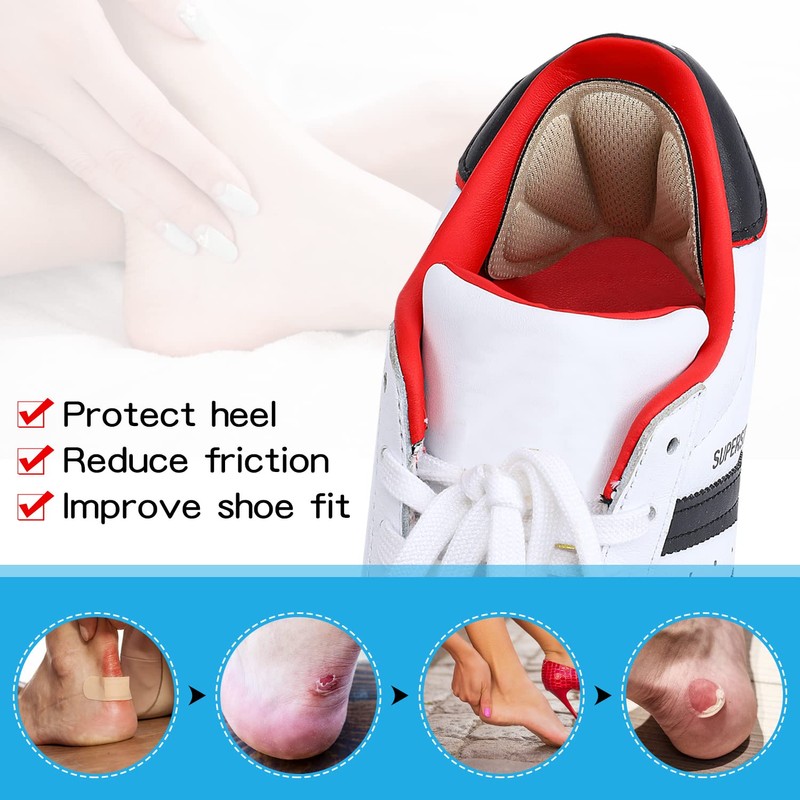 Huethy Back of Heel Cushion Inserts, Mesh Grips Pads for