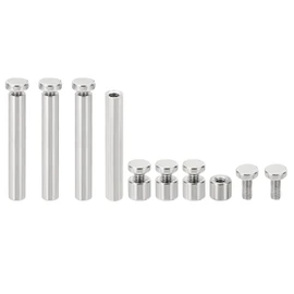 PATIKIL 1/4 x 1.6 inch Sign Standoff Screws, 4 Set Stainless Steel Wall Standoff Mounting Hardware Advertising Glass Nail for Hanging Acrylic Picture Frame Acrylic Panel, Silver