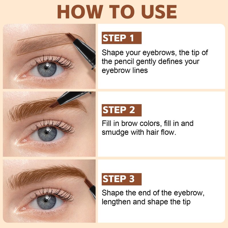 Boobeen Liquid Microblading Eyebrow Pencils, Waterproof Eyebrow Pen for Natural