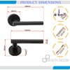 Door Handle Set Straight T Handle Interior Matte Black