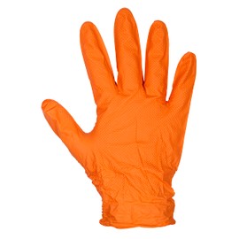 Sealey SSP56L Orange Diamond Grip Extra-Thick Nitrile Gloves Large - Pack of 50