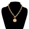 Buyongwant Golden Necklace for Women Circular Portrait Pendant Collarbone Chain