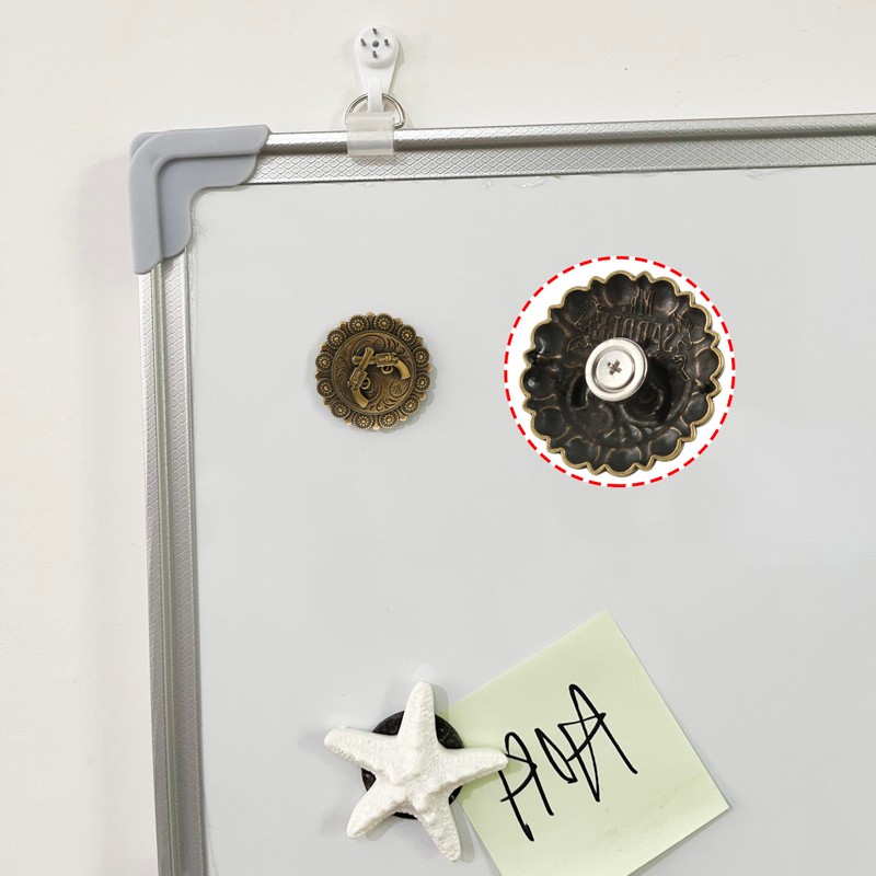 6Pcs Denim Style Refrigerator Magnets, 3D Bronze Fridge Magnets, Cool