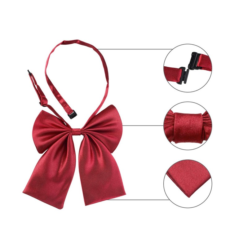 Allegra K Women's Pre-Tied Bowknot Solid Color Uniform Cosplay Adjustable