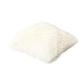 Genuine Mongolian Sheepskin Cushion Pillowcase 30x30cm (big variety of colours) JAY01 colour natural white