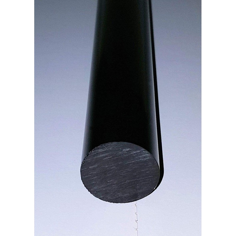 1" Diameter x 12" Long Black Opaque Extruded Acrylic Plexiglass