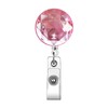 1Pcs Pink Badge Reel Glitter Retractable Badge Reel Acrylic Retractable