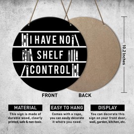 Book Lover Reader Home Library Wall Decor, Bookworm Bookish Tarot Decor for Home Room Office Bookshelf, Book Lover Nerd Gifts for Librarian Bookworm Bookish Women Men, I Have No Shelf Control