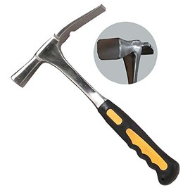 ARTESIA TOOL 12" (30.5 cm) Steel Masonry Hammer | 3-in-1 Chisel, Hammer & Nail Puller | Anti-Slip Rubberized Handle Grip | Multi-Purpose Tool | 1.25 LB. (0.57 kg)