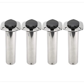Amarine Made 4X Marine Stainless Steel 90 Degree Boat Fishing Rod Holder for Truck RV Kayak