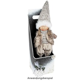 Ideen mit Herz Cute Winter Dolls | Christmas Gnome | Christmas Decoration | Winter Children | Decorative Doll (Emil | Standing | 42 cm High)