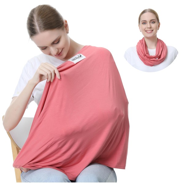 NeoTech Care Baby Nursing Cover Breastfeeding Scarf | Soft Fabric (Pink)