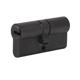 Jeriup 60mm(25/10/25) Oil Rubbed Bronze Euro Profile Lock Cylinder with 5 Keys (dimple), Both Side keyed Copper Lock Cylinder, Anti-Rust Corrosion Resistant Anti-Theft Wooden Door