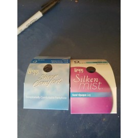 L'eggs leggs sheer comfort/silken mist Semi Opaque Leg pantyhose Q Jet Black 76018