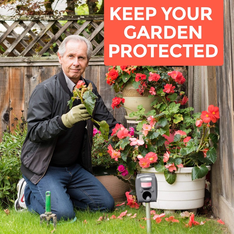 DURANOM Ultrasonic Animal Repeller – Solar Powered Outdoor Deterrent with