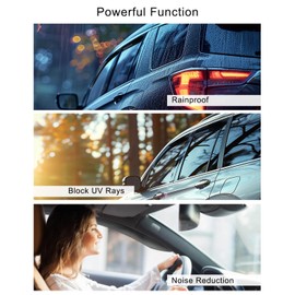 4 PCS Tape-On Rain Guards Fit for Honda Pilot 2023 2024, Extra Durable Window Deflectors and Window Visors for Shading Ventilation and Rain Protection, Smoke Black