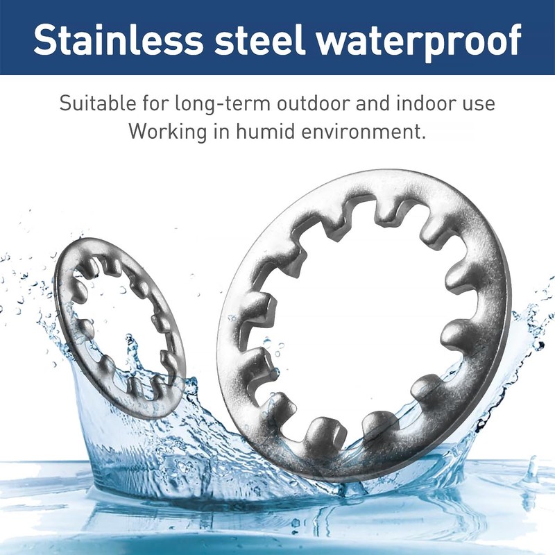 BOUMVID Pack of 15 M10 Tooth Washers Lock Washers Stainless