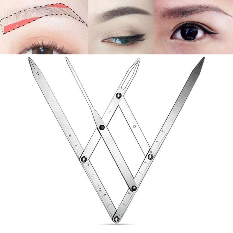 ATOMUS Eyebrow Ruler Stainless Steel Eyebrow Ruler Three-Point Positioning Removable
