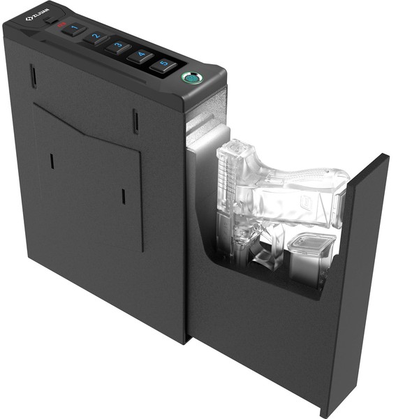 Z ZLJUAN Mounted Gun Safe for Pistols,Quick-Access Auto-Open Sliding Door