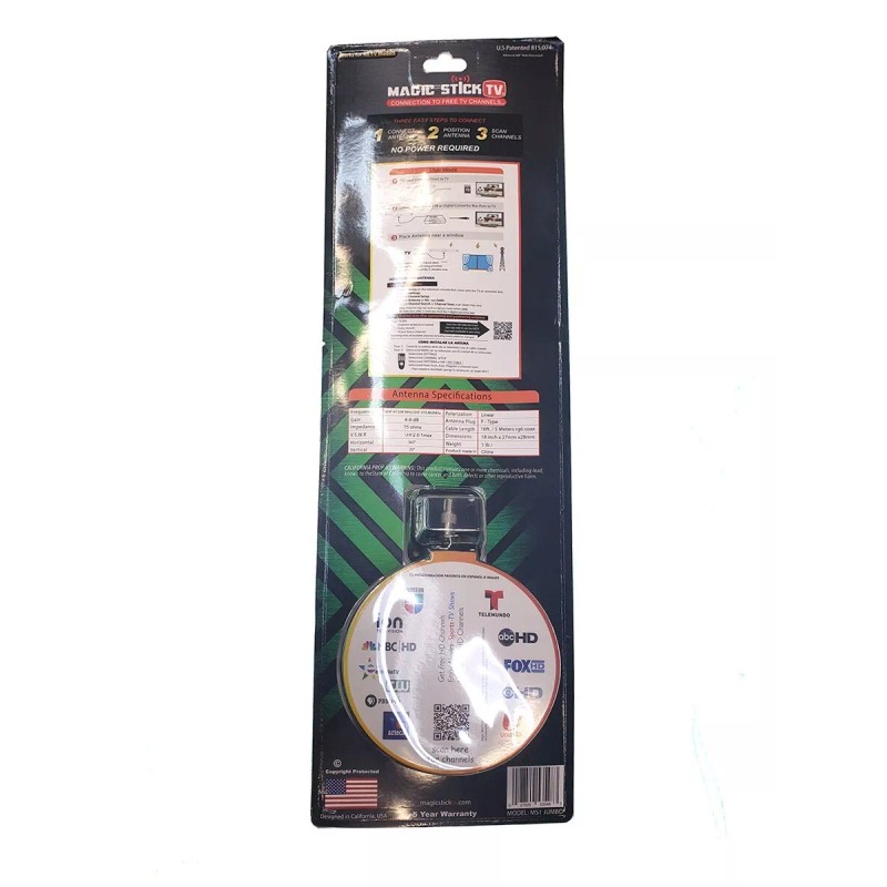 Magic Stick MS1 TV 2 Digital TV Antenna Enhanced VHF