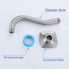 SWHYGER 8 Inch Angled Shower Arm Extension with Flange, Brushed