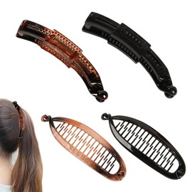 QOWUXHZ Pack of 4 Banana Clips Thick Hair Banana Clip Hair Clips Vintage Fishtail Hair Clip Women's Hair Clips Banana Hair Clips for Ponytail Updo Hairstyles