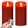 Nancia Flameless Battery Operated Flicking Candles:Remote Control Realistic Wax Pillar