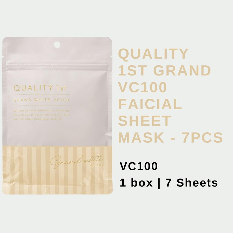 Quality 1st Grand White VC100 Faicial Sheet Mask - 7
