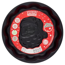 Zenker 3D Baking Mould Diameter 24 cm with Santa Claus, Carbon Steel with Non-Stick Coating, Merry Christmas Line, Size Diameter 24 x 4 cm