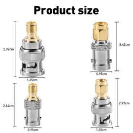 DOCEPERT SMA to BNC Kits,8 Pcs Coaxial RF connector Adapter connector BNC to SMA connector adapter for Wireless, Portable Radio,RF Antennas, Coaxial Cable