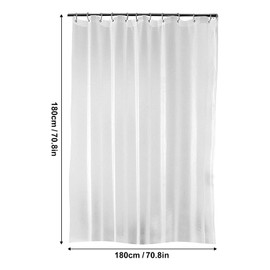 180 x 180 cm Bath Curtain, Shower Curtain, Anti-Mould in Bathroom, Curtain for Bathtub, Shower, Made of Fabric, Waterproof, Washable, Washable PEVA Shower Curtain with 12 Shower Curtain Rings,