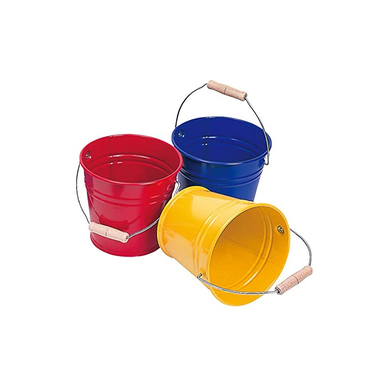 Glückskäfer 535054 Metal Bucket with Wooden Handle Red