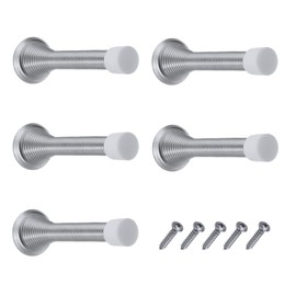 TERF® Polished Chrome Door Stopper Wall Mounted 75mm Door Stop Spring Wall Mounted Door Stopper Including Fixing Screw - Pack of 5