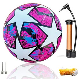 Balón de fútbol de Entrenamiento Juvenil, Balón de fútbol No.5, con Red + Pasador, Fútbol recreativo Profesional de Exterior para Adulto,Adecuado para Entrenamientos y Juegos Familiares