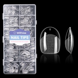 Short Oval Round Nail Tips, 504PCS Soft Gel Pre-shaped Half Matte Short Round Gel Nail Tips, 12 Sizes Full Cover Acrylic Press on Fake Nails for Nail Extension Art DIY Nail Salon
