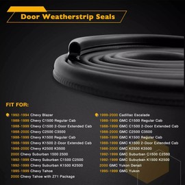 Dxuekeo 2pcs Door Seal Weatherstrip Weather Stripping Compatible with Chevy Suburban Tahoe Yukon C1500 C2500 C3500 K1500 K2500 K3500 1988-2000 Replace# 1AWSK00228, AM-35015073
