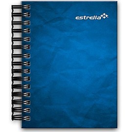 Paquete con 5 Cuadernos Estrella 0560 Libreta 1/8 Pasta Dura Doble Wire-O, 80 Hojas, Raya