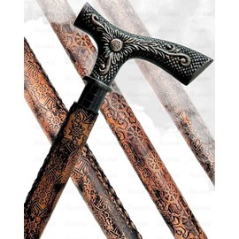 FULCRUM CARE Brass Walking Cane for Men & Women - Handmade, Ergonomic, Wooden Canes - Cool Walking Sticks for Seniors